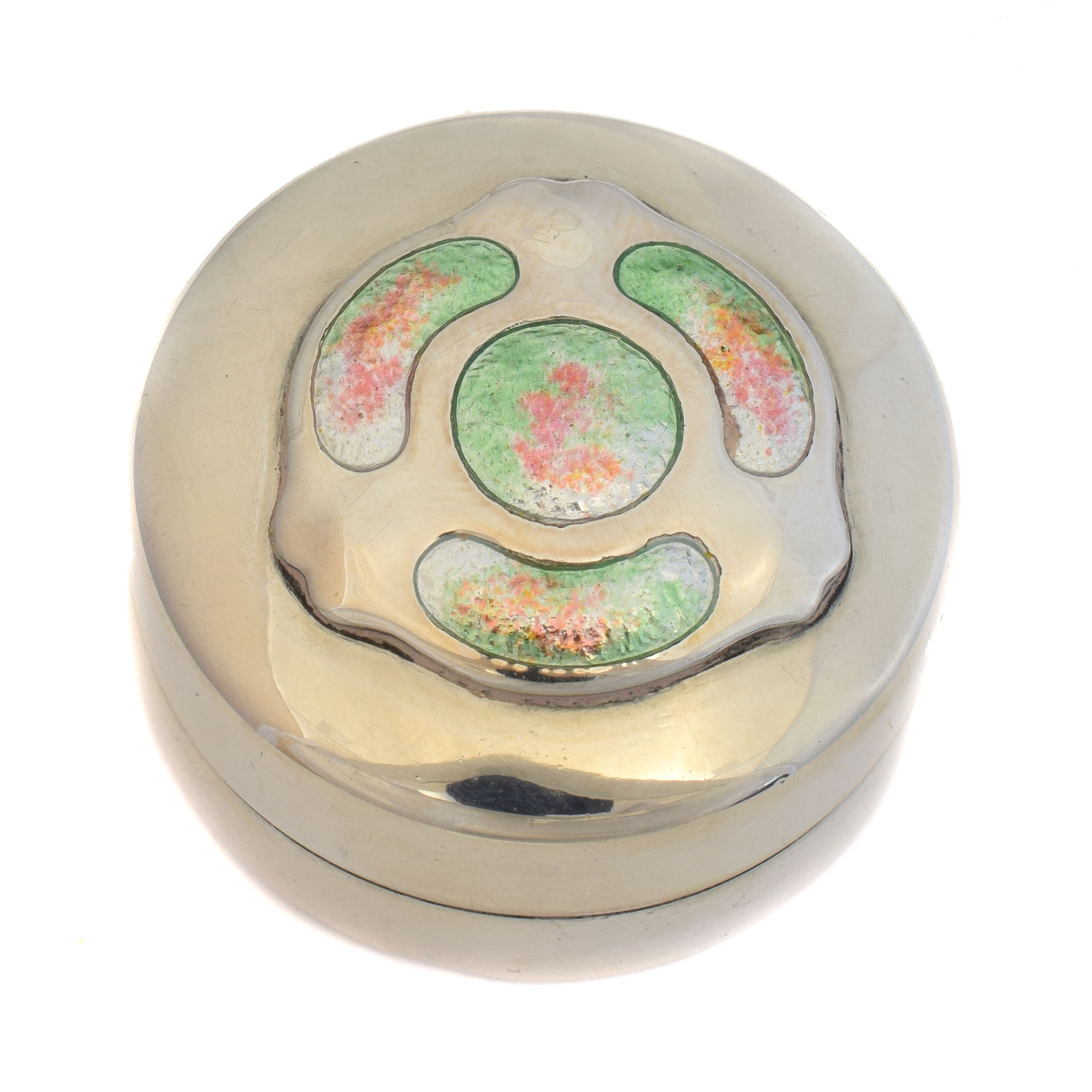 Charles Horner silver enamel pill box