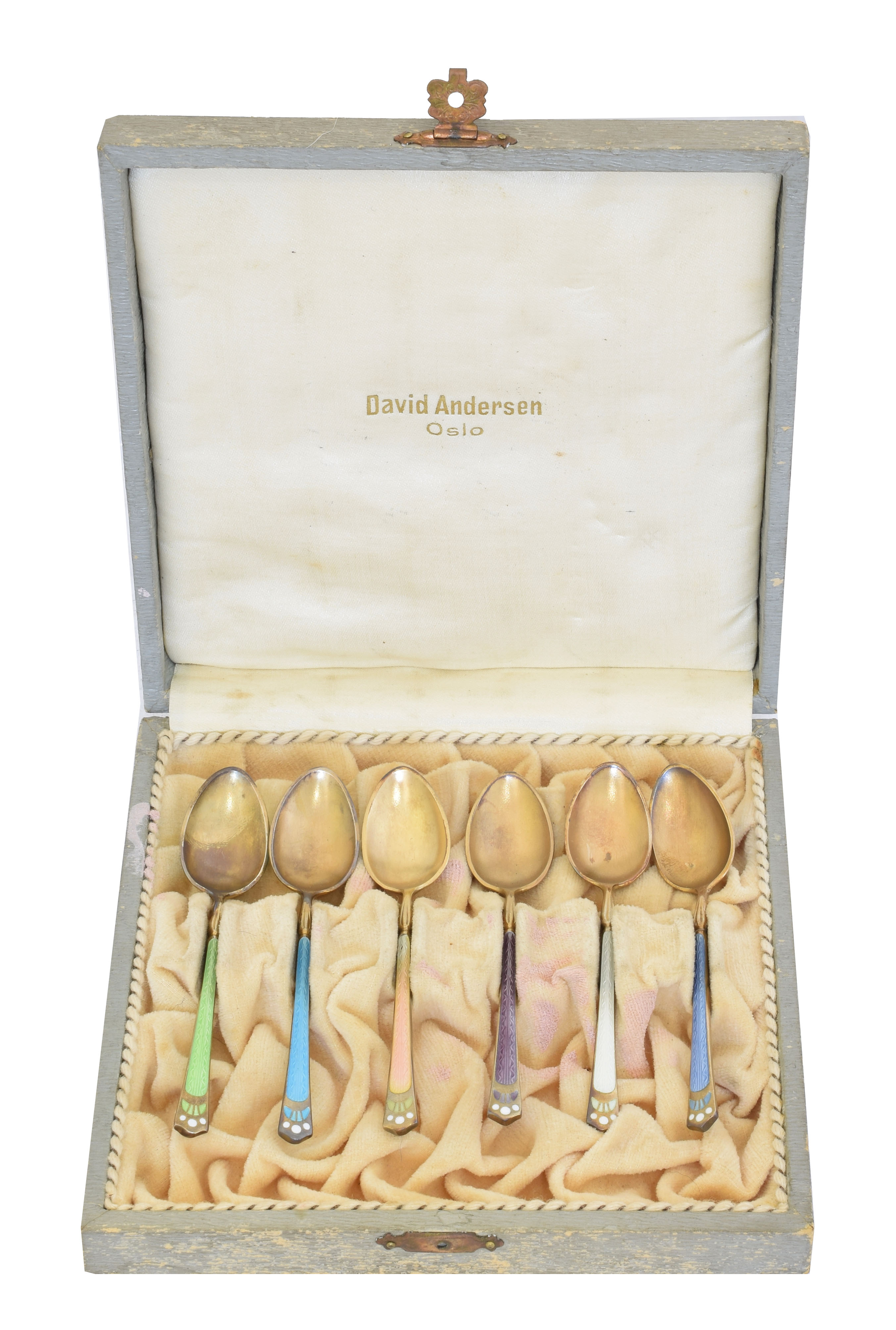David Andersen silver enamel spoons