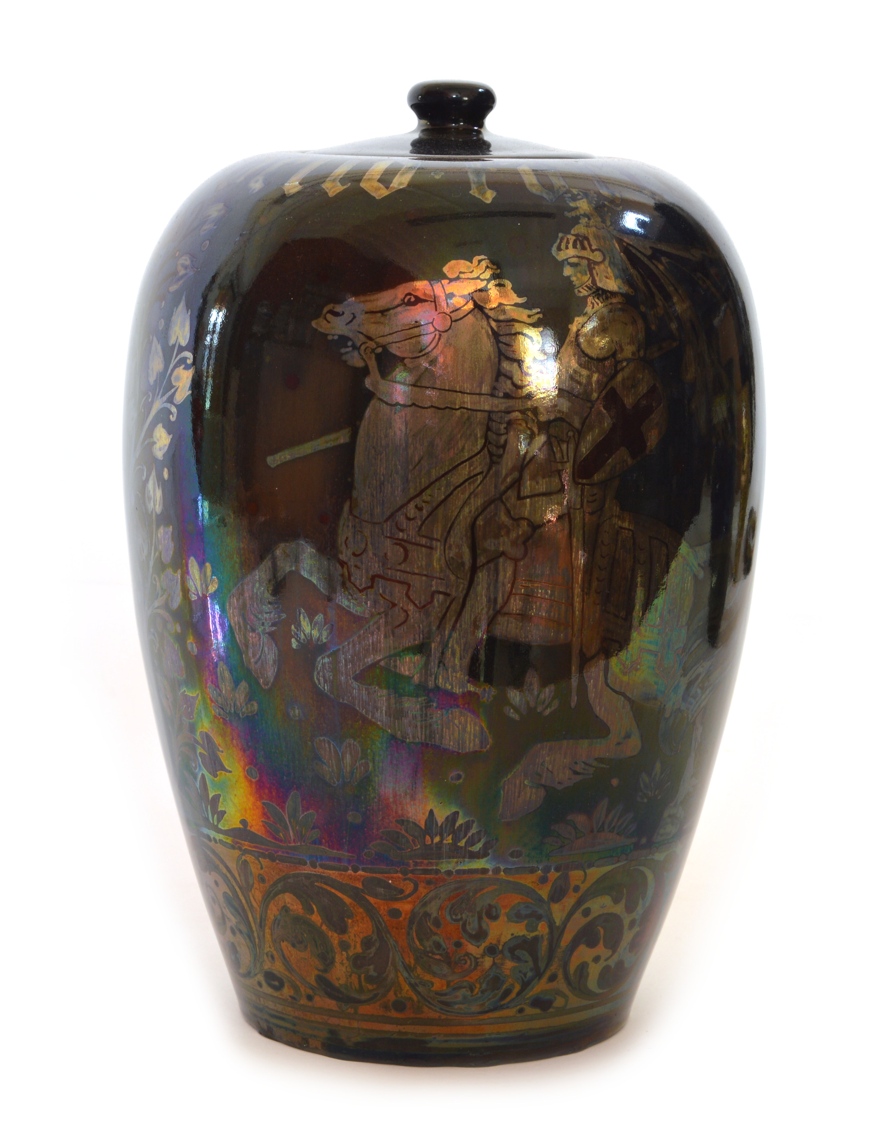 Pilkington's Royal Lancastrian lustre lidded jar, decorated by Richard Joyce (1873-1931)