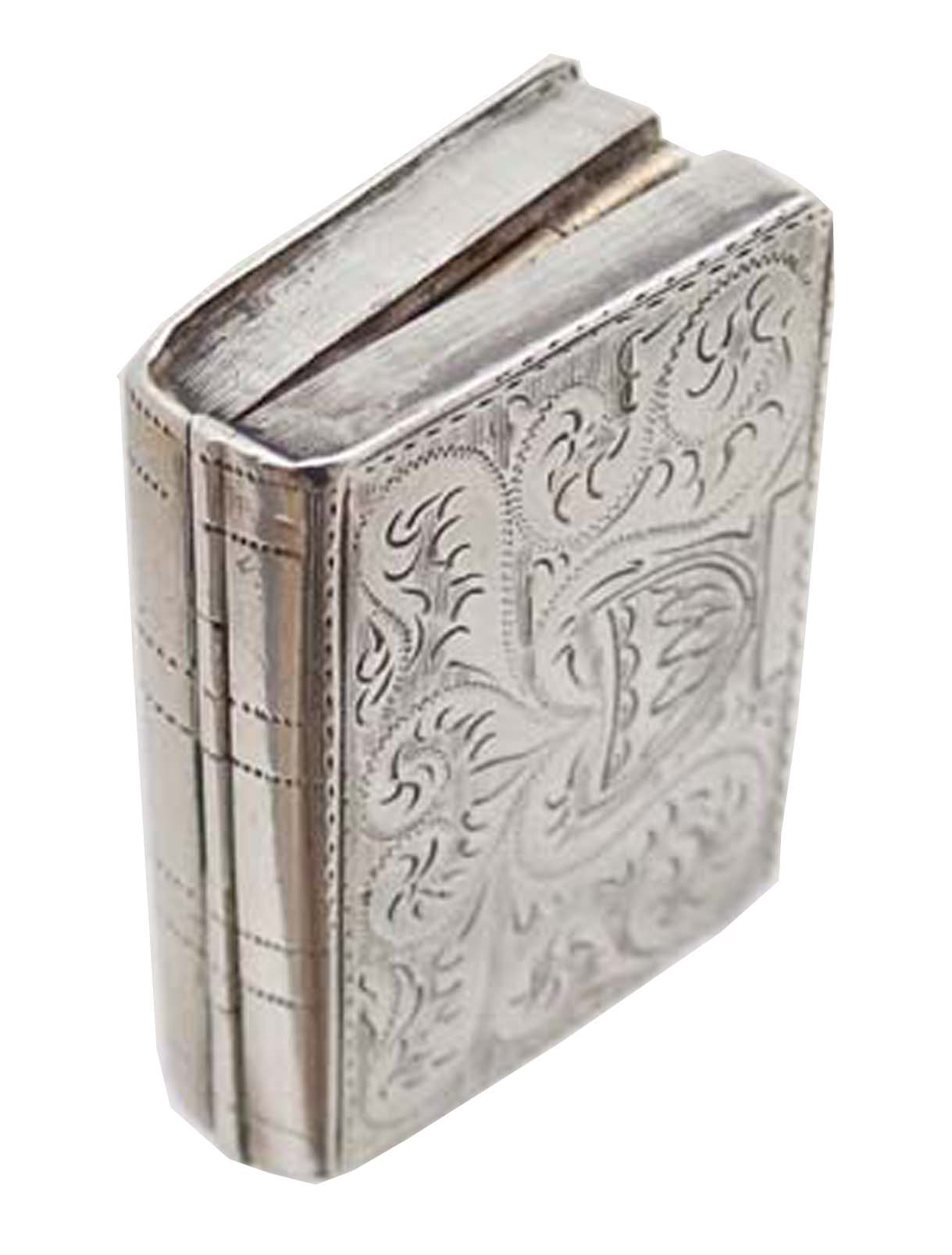 Samuel Pemberton silver novelty book vinaigrette