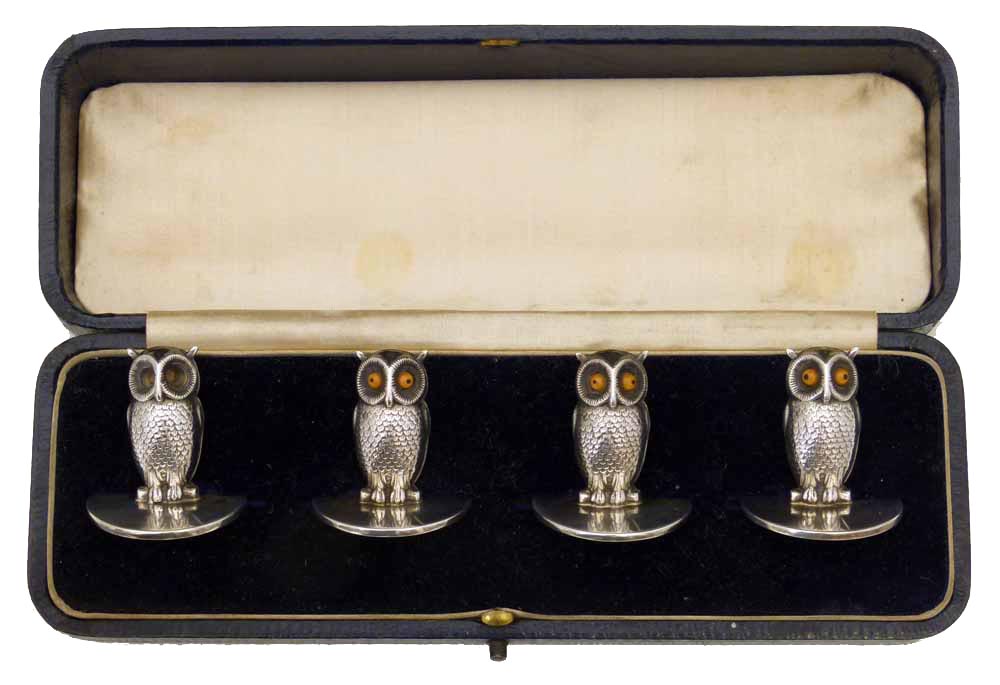 Sampson Mordan silver menu holders