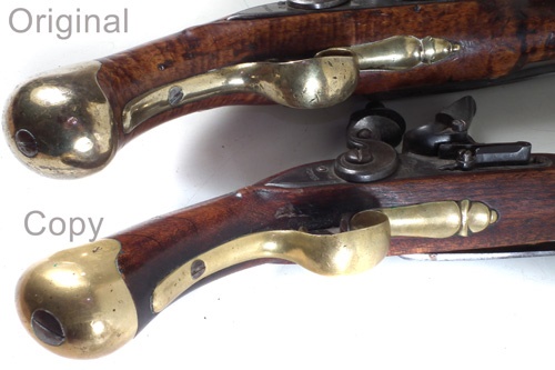 flintlock sea service pistols brass