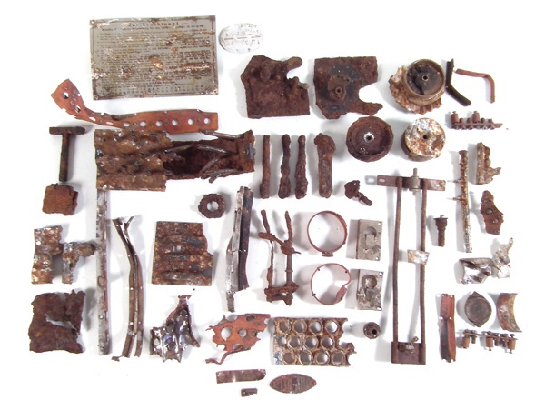 Relics of an Enigma machine.
