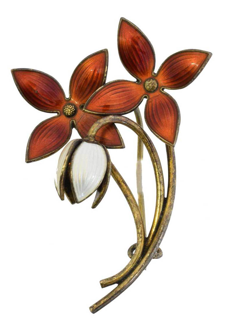 Ivar T Holth floral brooch