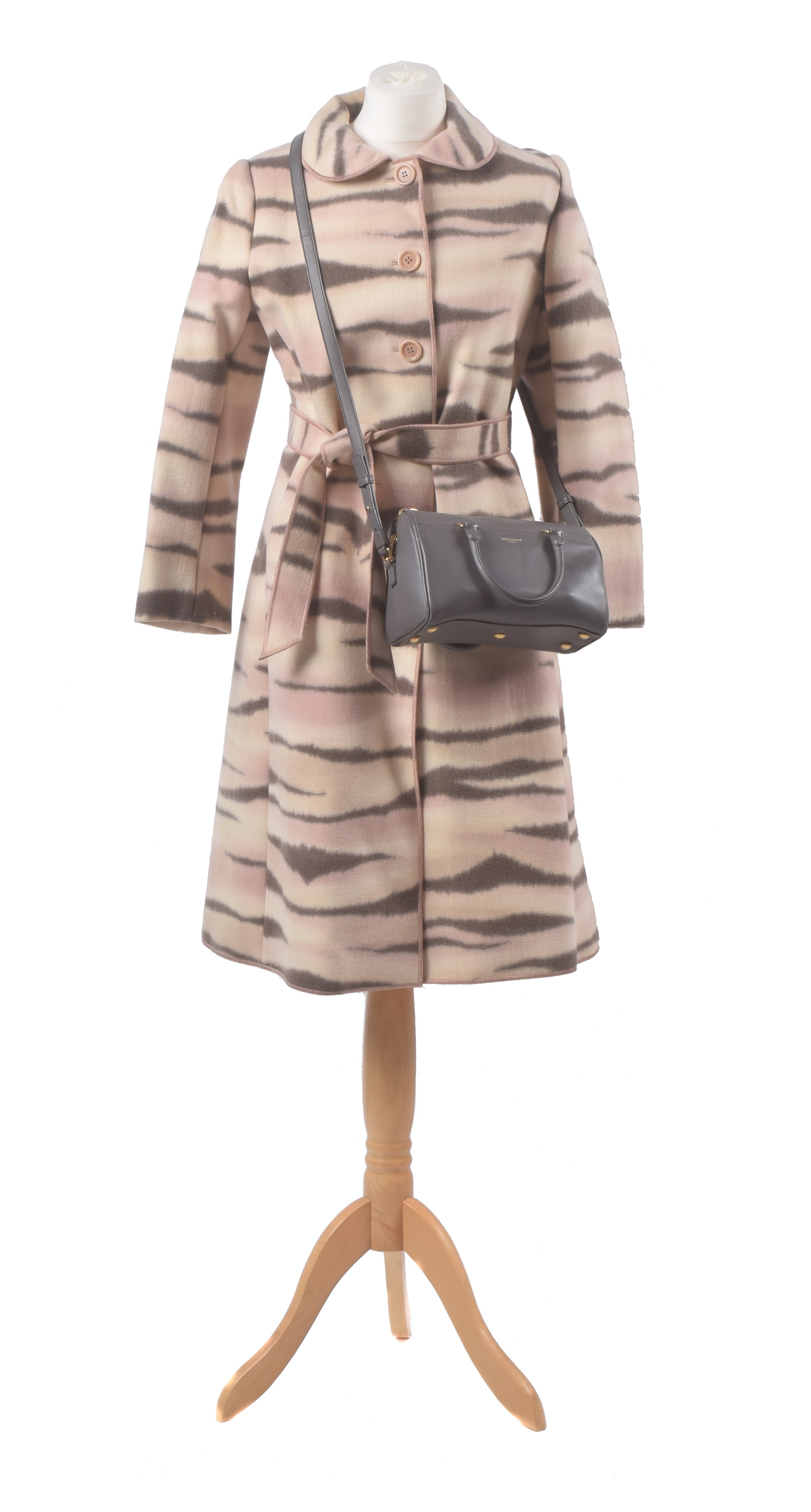 Moschino coat, YSL bag