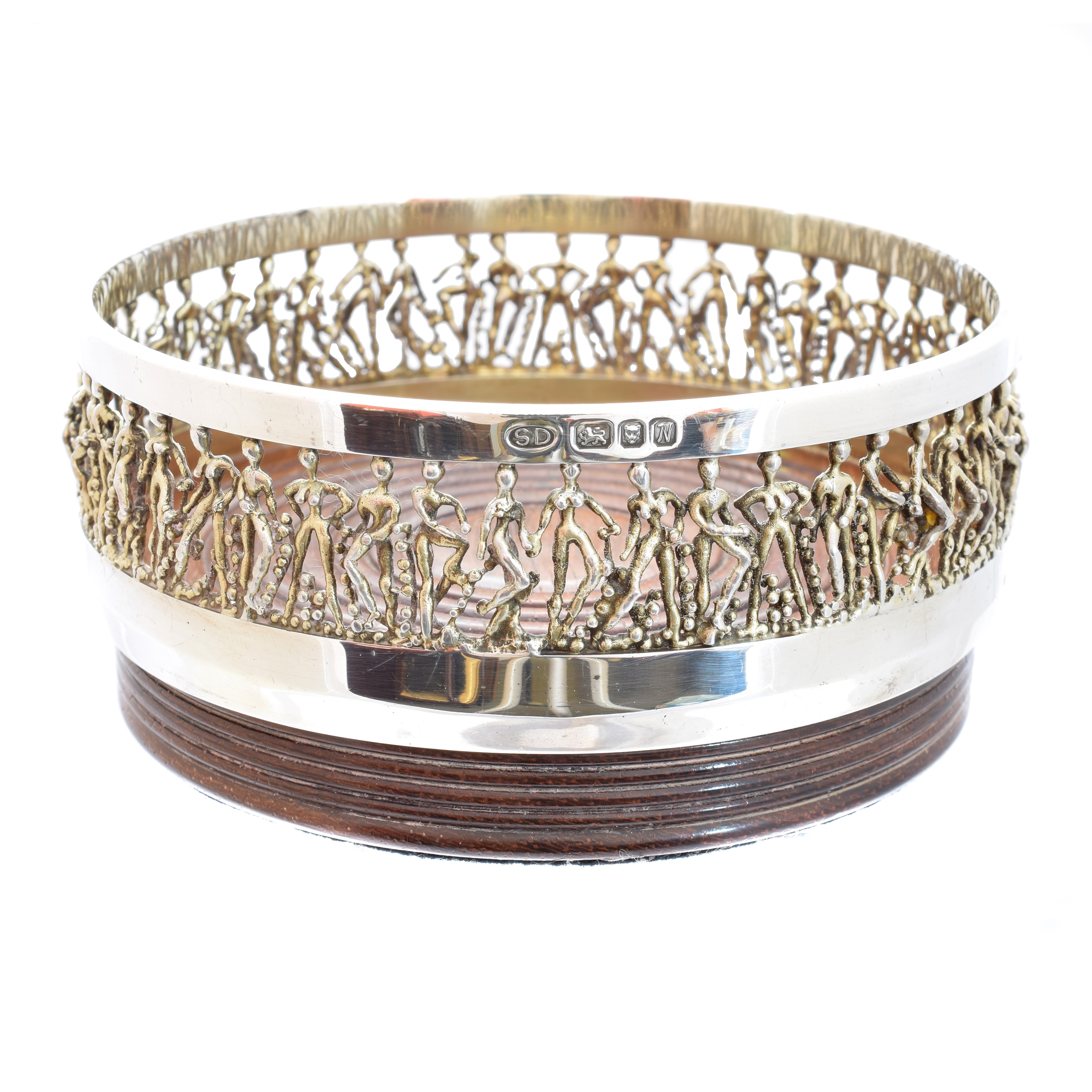 Stuart Devlin Silver Cariatic Wine Coaster